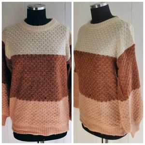 Pink Color Block Sweater